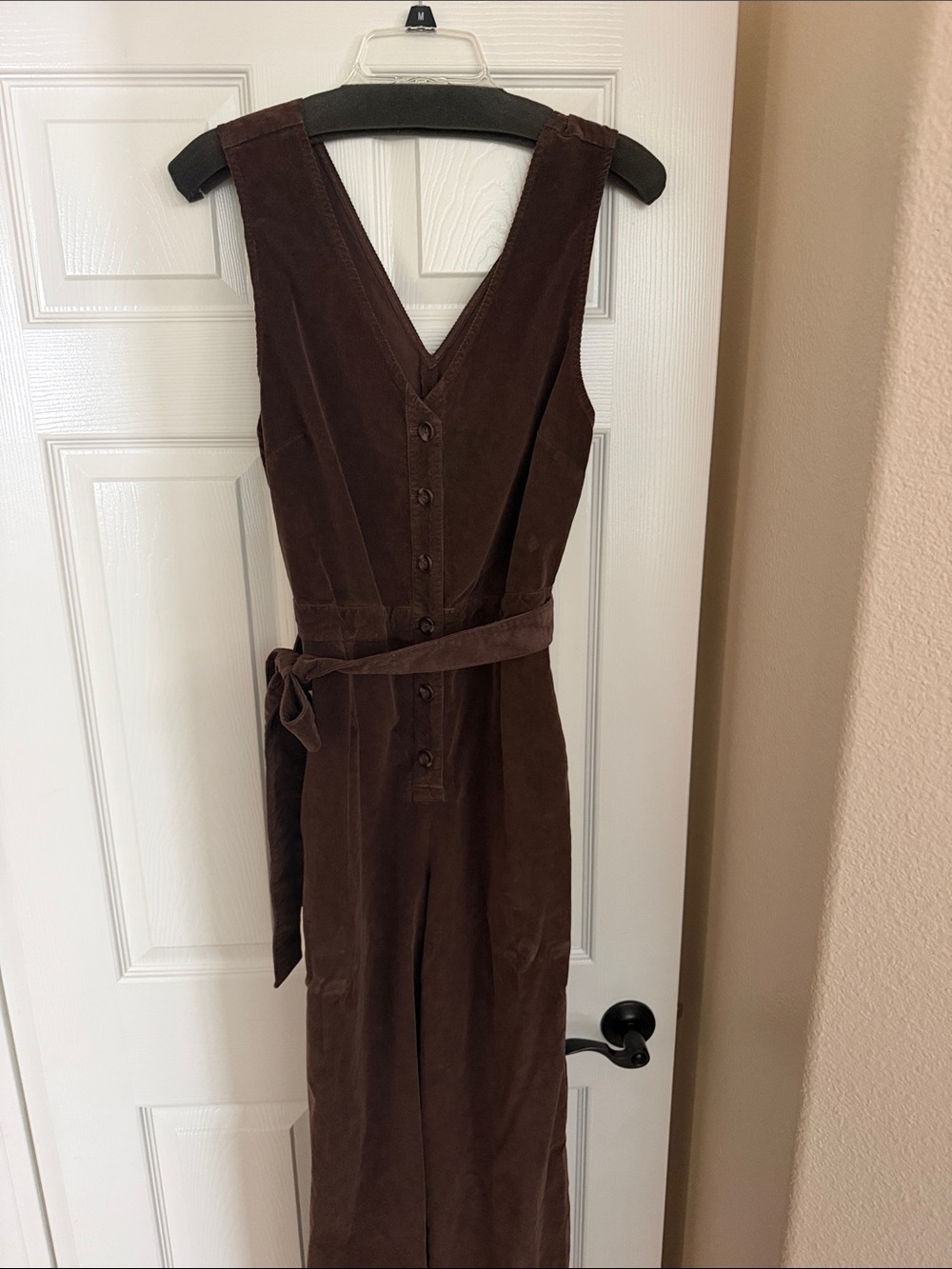 Faherty v style short strap Brown Button-Front Jumpsuit